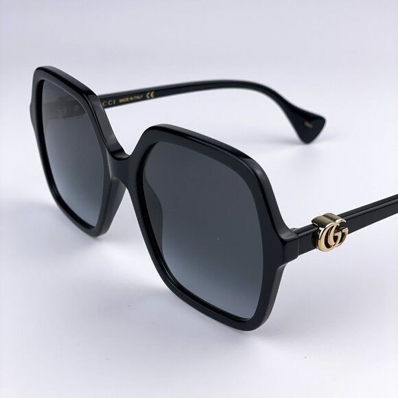 NEW GUCCI GG1072S 001 Black Gray Gradient Square Women Sunglasses - Picture 7 of 12
